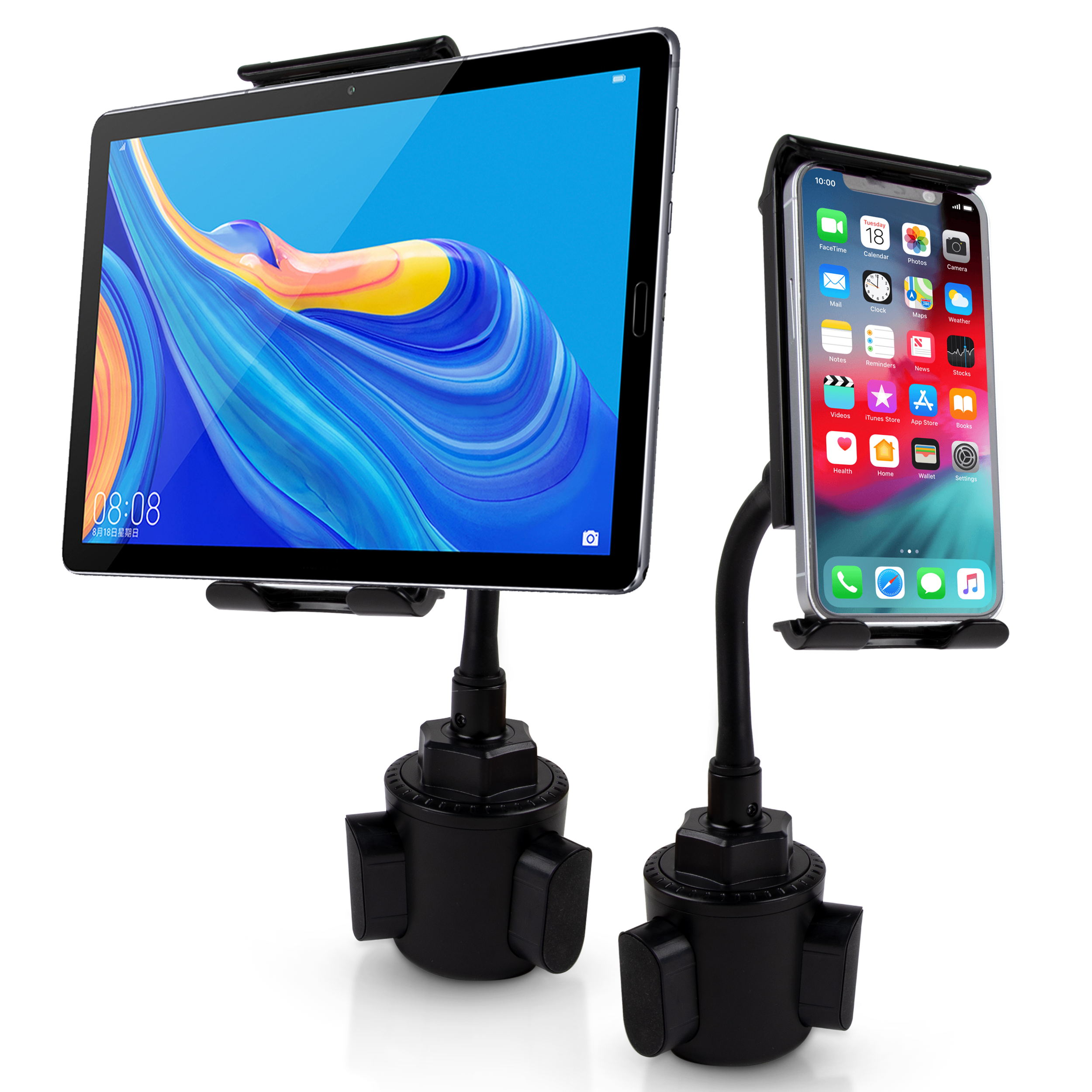Universal Cup Holder Car Mount 2-in-1 Tablet Phone Holder 360°