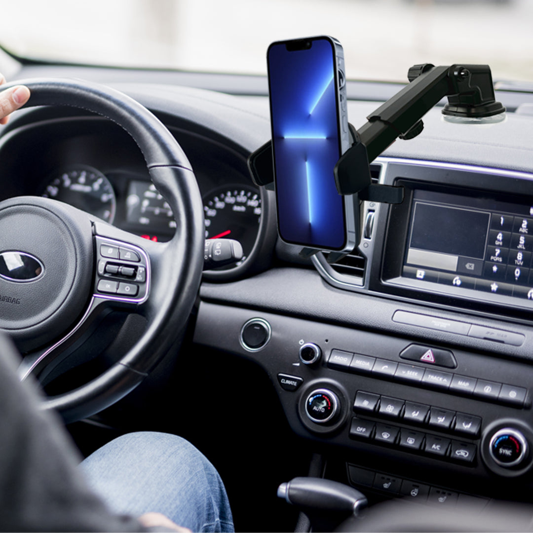 Universal Car Phone Mount - One Touch Windshield Dashboard Holder
