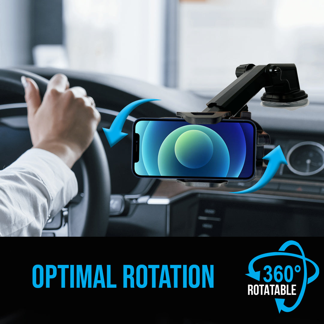 Universal Car Phone Mount Windshield Dashboard Holder 360° Rotate
