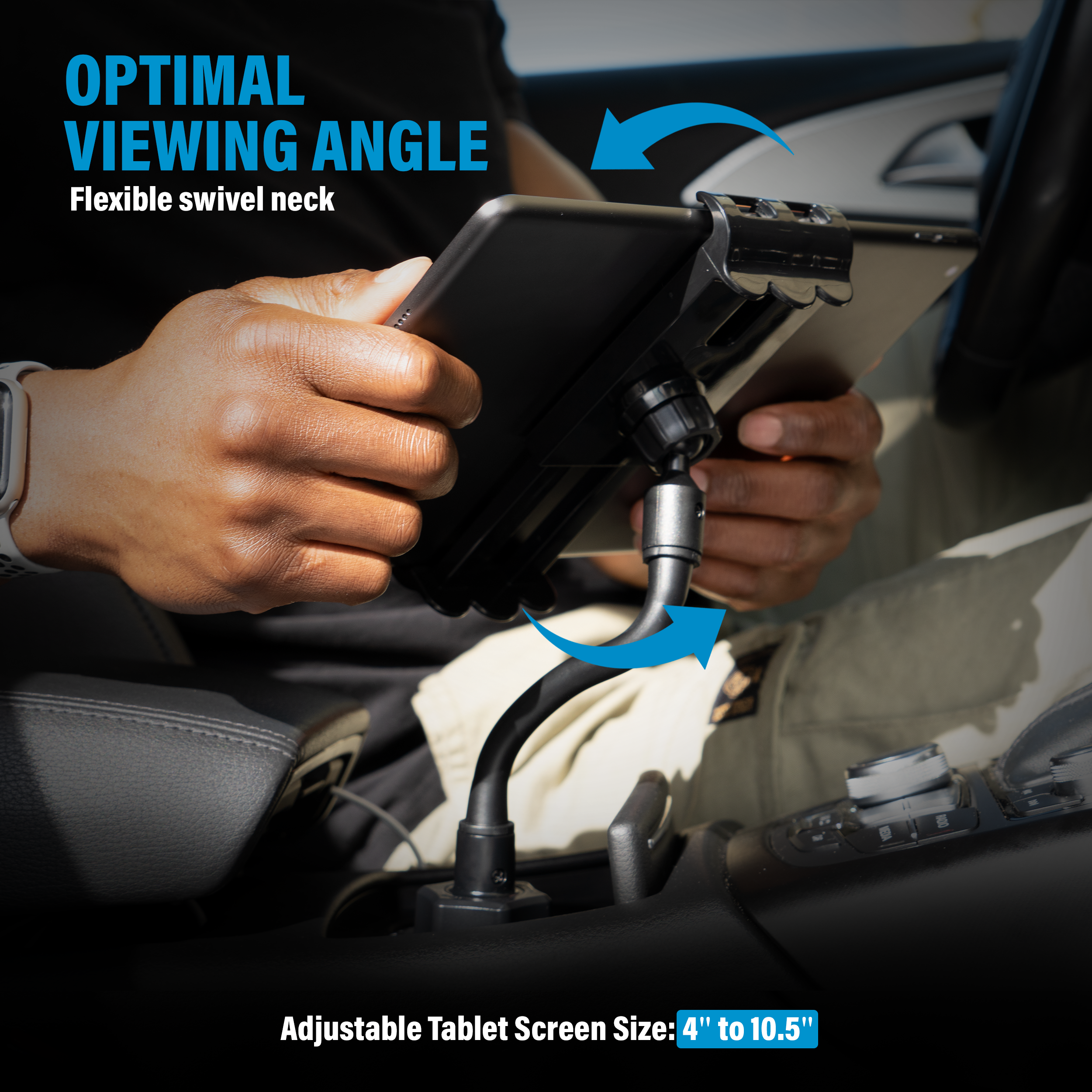 Universal Cup Holder Car Mount 2-in-1 Tablet Phone Holder 360°