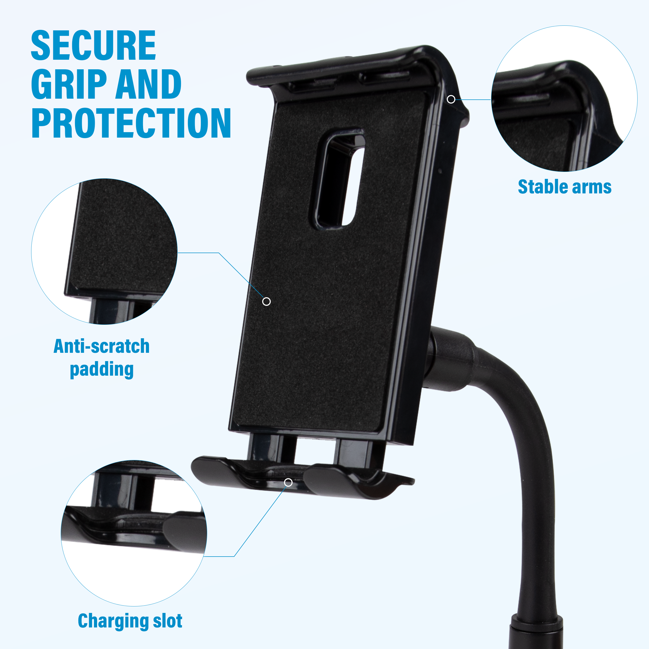 Universal Cup Holder Car Mount 2-in-1 Tablet Phone Holder 360°