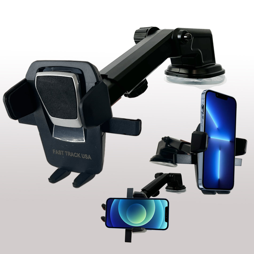 Universal Car Phone Mount - One Touch Windshield Dashboard Holder