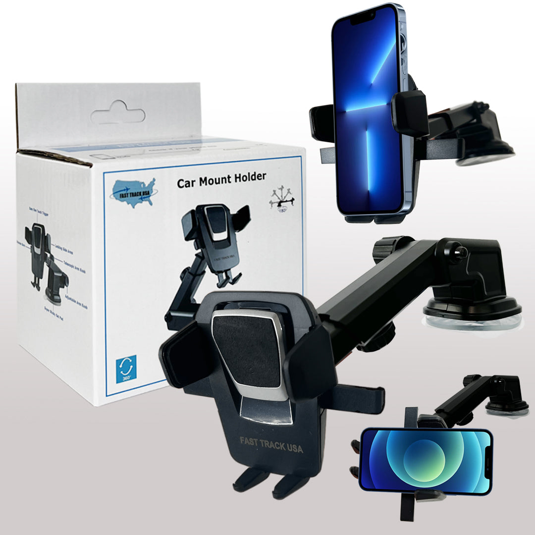 Universal Car Phone Mount - One Touch Windshield Dashboard Holder