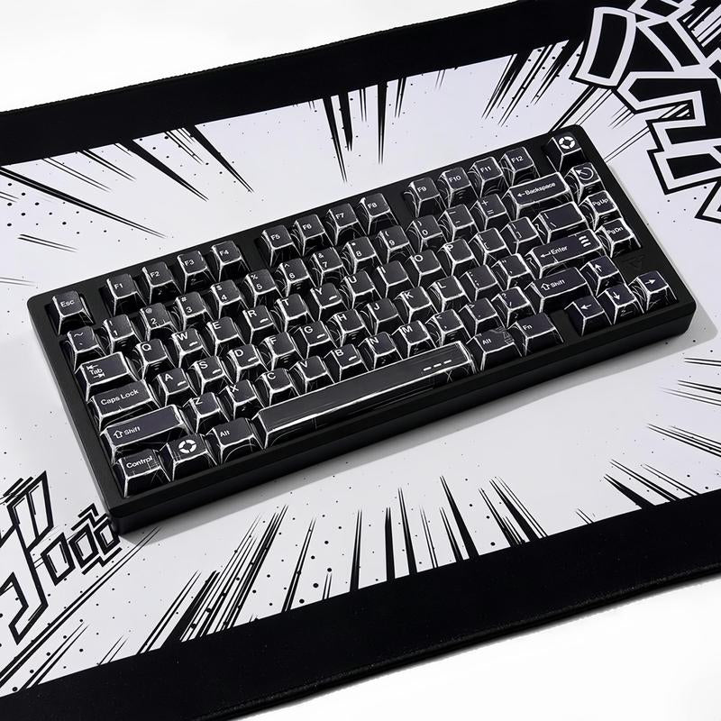 Comic Theme Keycap, PBT Thermal Sublimation Keycap, Highly Adaptable Cross Axis Magnetic Axis Mechanical Keyboard Keycap for Gaming