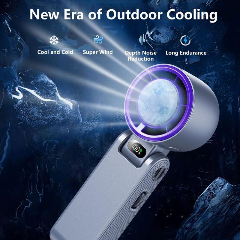 3-In-1 Portable Handheld Turbo Fan-100 Speeds, 13000 RPM, 12Hrs Cooling, Digital Display, 120° Rotation, USB Rechargeable Mini Hand Held Personal Fan for Travel, Indoor Desk Fan Portable Fan Fans Bunnings Industrial Fan Fan Blows Cold Air Household Items