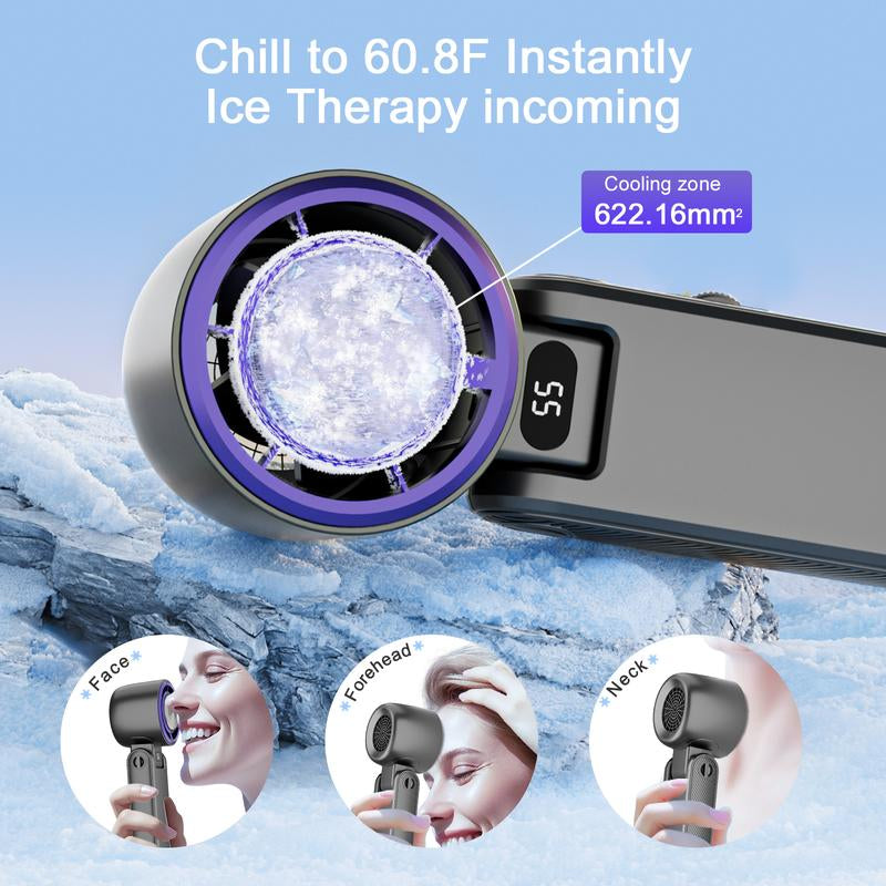 3-In-1 Portable Handheld Turbo Fan-100 Speeds, 13000 RPM, 12Hrs Cooling, Digital Display, 120° Rotation, USB Rechargeable Mini Hand Held Personal Fan for Travel, Indoor Desk Fan Portable Fan Fans Bunnings Industrial Fan Fan Blows Cold Air Household Items