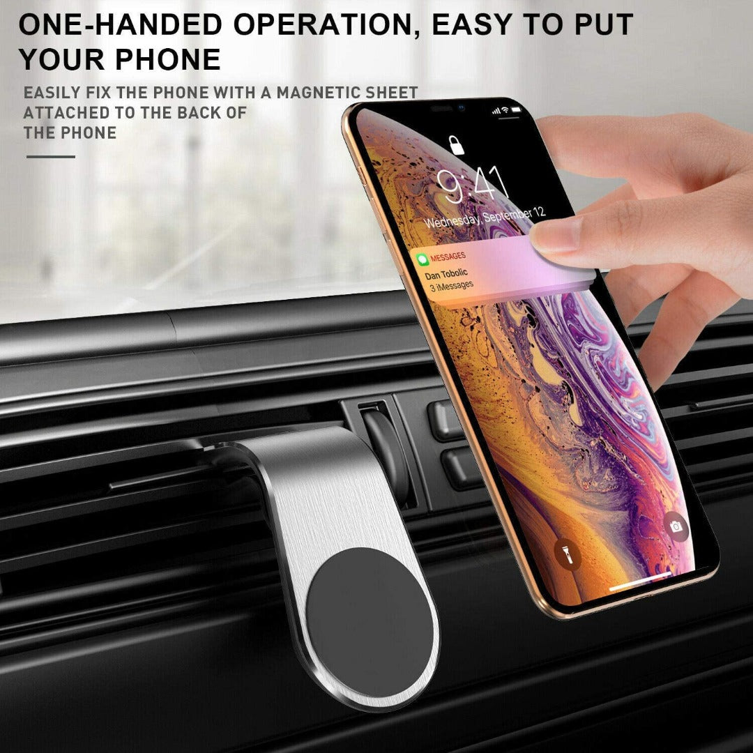 Strong Magnetic Car Air Vent Phone Holder - Universal L-Clip Mount