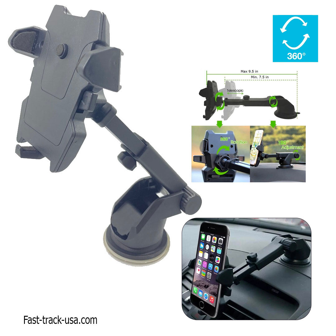 Universal Car Phone Mount - Adjustable Long Neck Dashboard Holder