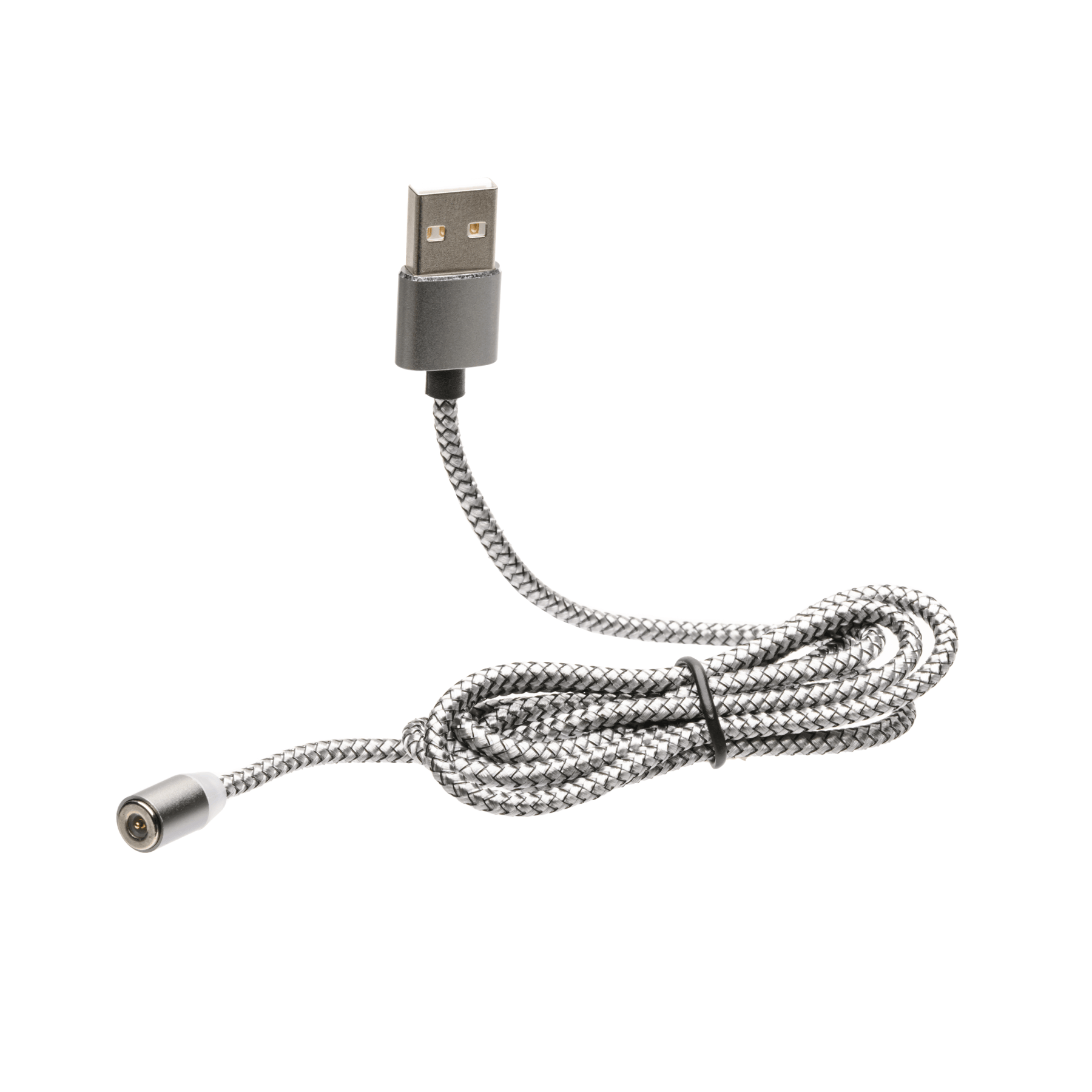 Grey USB magnetic charging cable, 44 inches long, for Powertac Warrior G4/E9R-G4/E5R-G4 models.