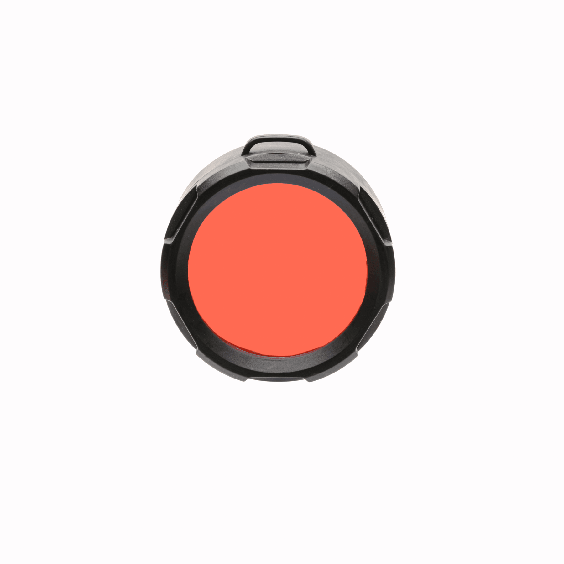 Red flexible filter cover for 45mm Huntsman XLT & Gladiator flashlights by Powertac.