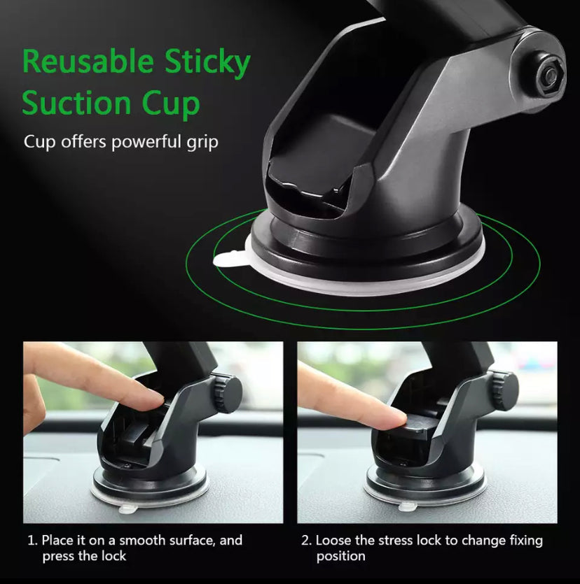 Universal Car Phone Mount - Adjustable Long Neck Dashboard Holder