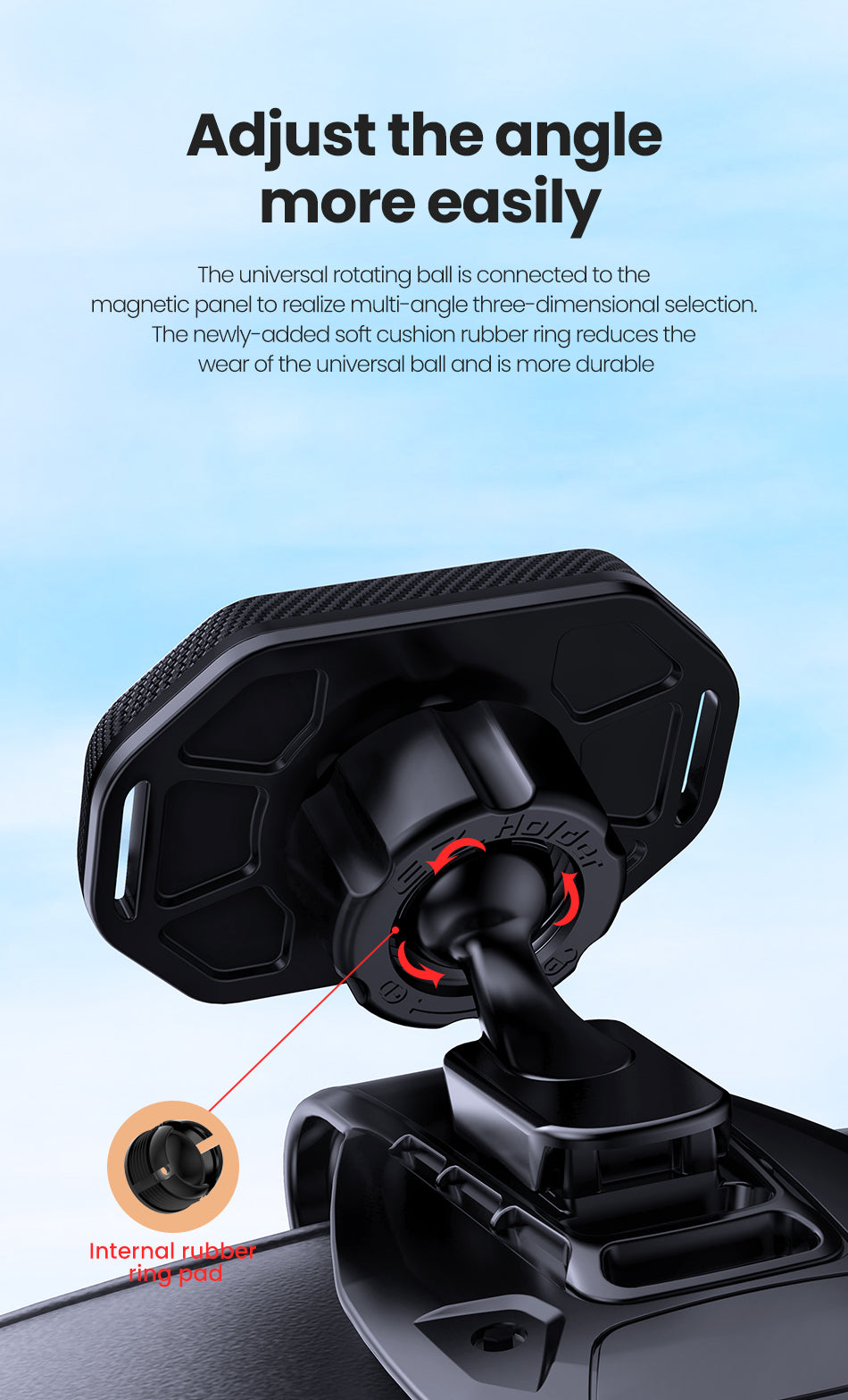 Magnetic Car Phone Holder - 360° Dashboard Mount with Strong Suction