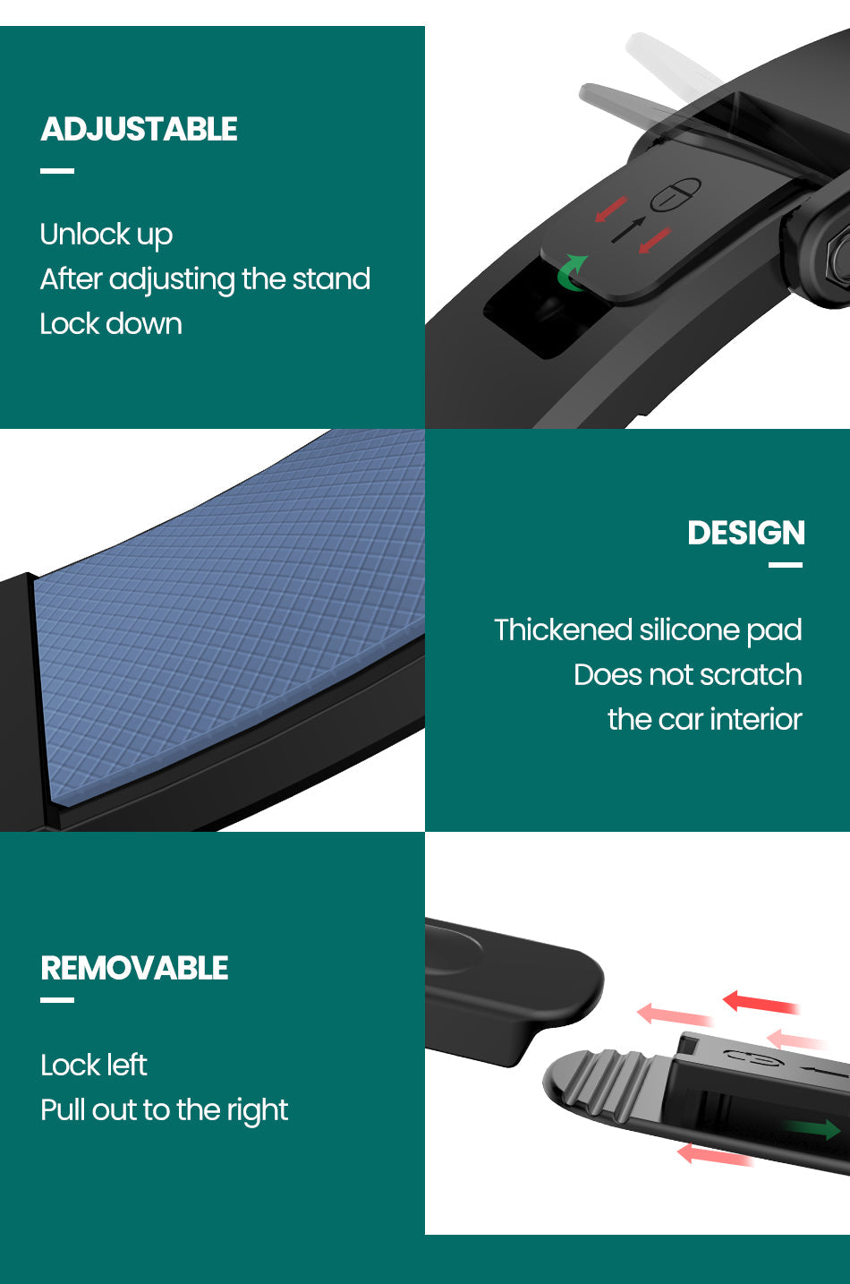 Magnetic Car Phone Holder - 360° Dashboard Mount with Strong Suction