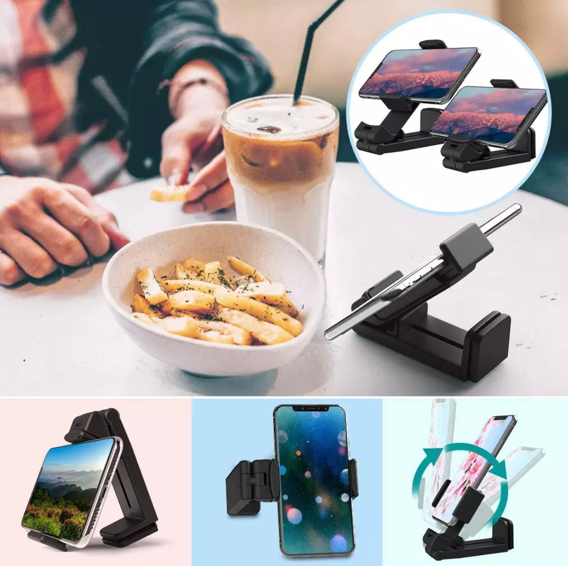 Universal Airplane Seat Phone Stand Multi-Direccional Dual