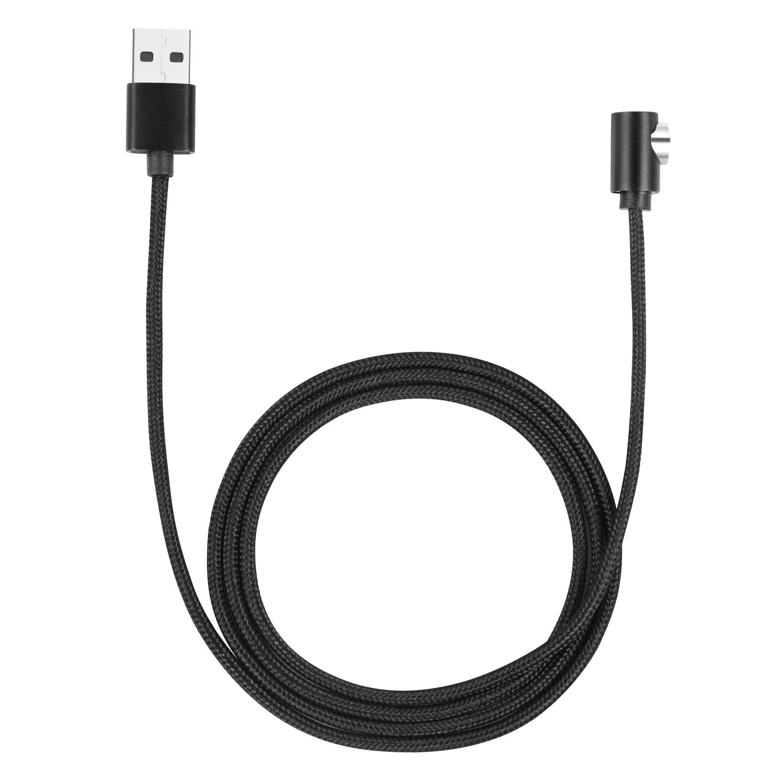 USB magnetic charging cable, 44-inch black braided design, compatible with M5/M6 GEN3 devices, by Powertac.