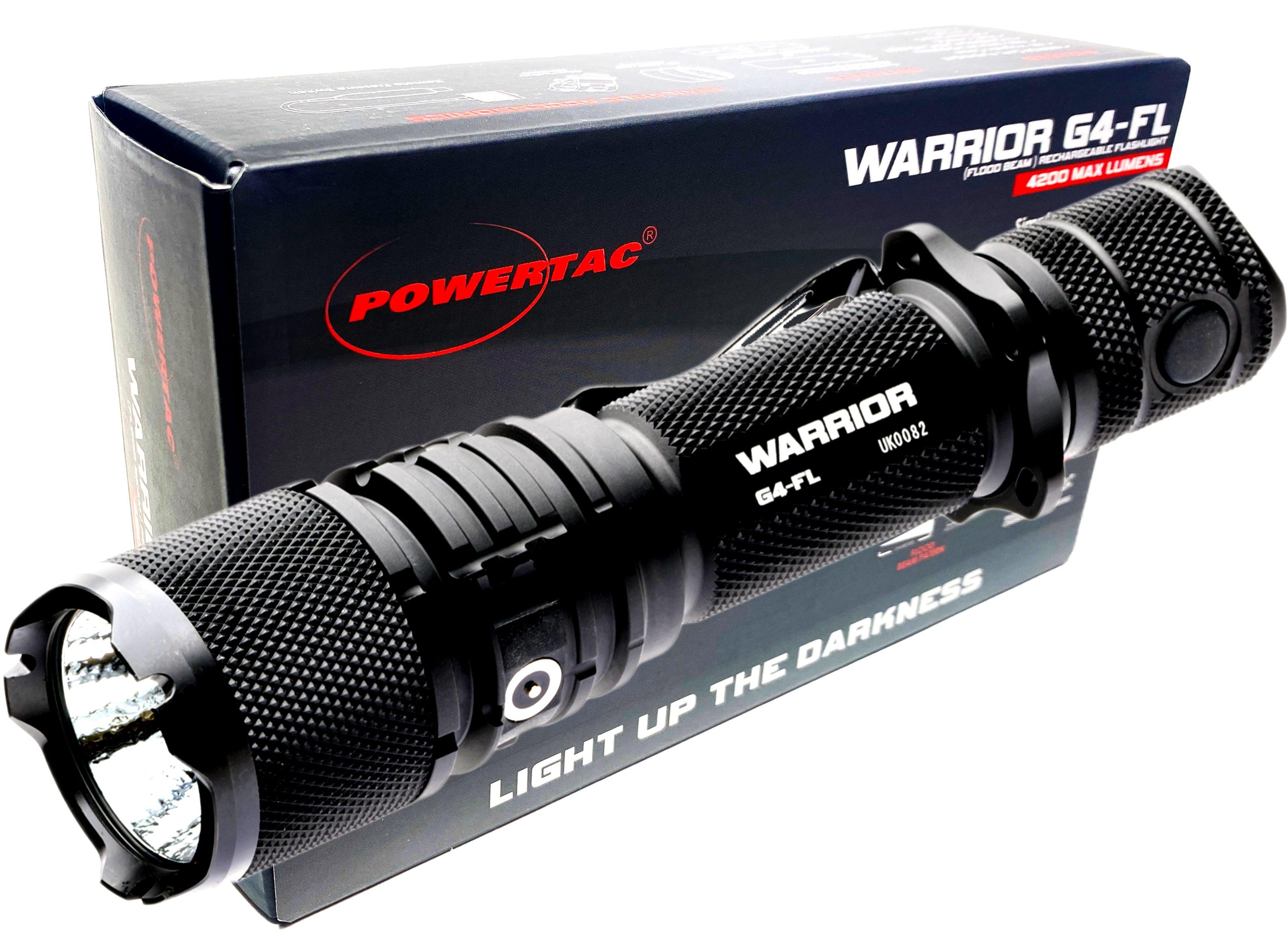 Powertac Warrior G4-FL Tactical Flashlight - 4200 Lumen Wide Beam