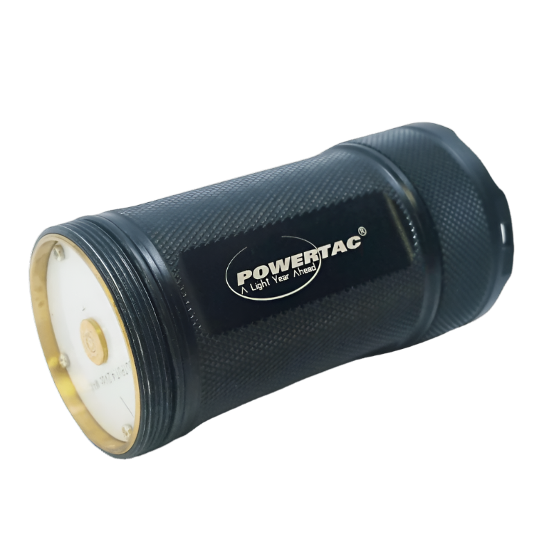 Powertac X10K rechargeable battery pack, 7.2V 13.6Ah, black color, designed for flashlight accessories.