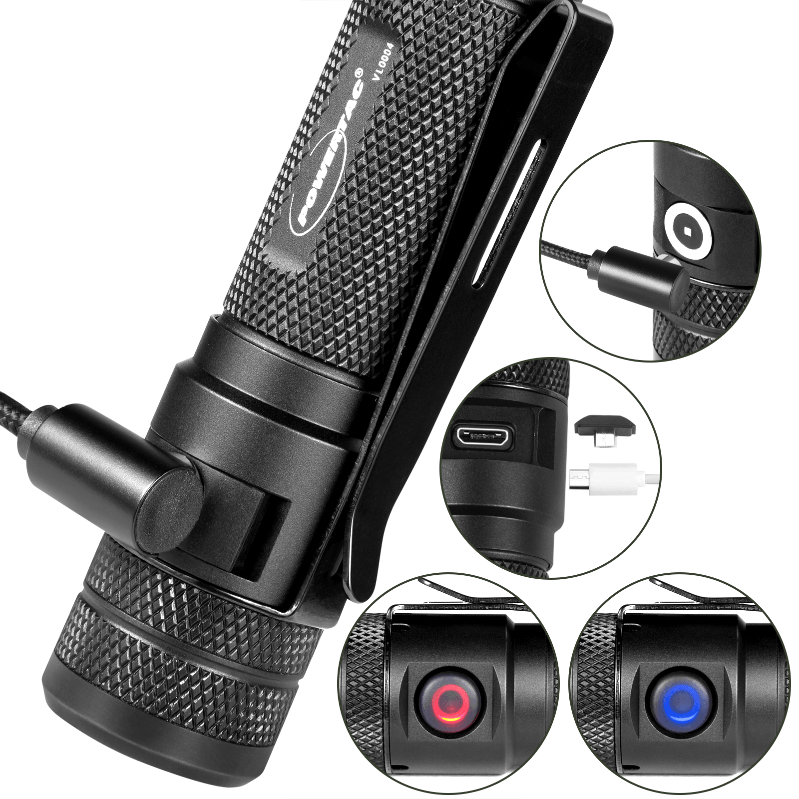 WOFT 1200 Lumen Tactical EDC Flashlight - Rechargeable Self-Defense