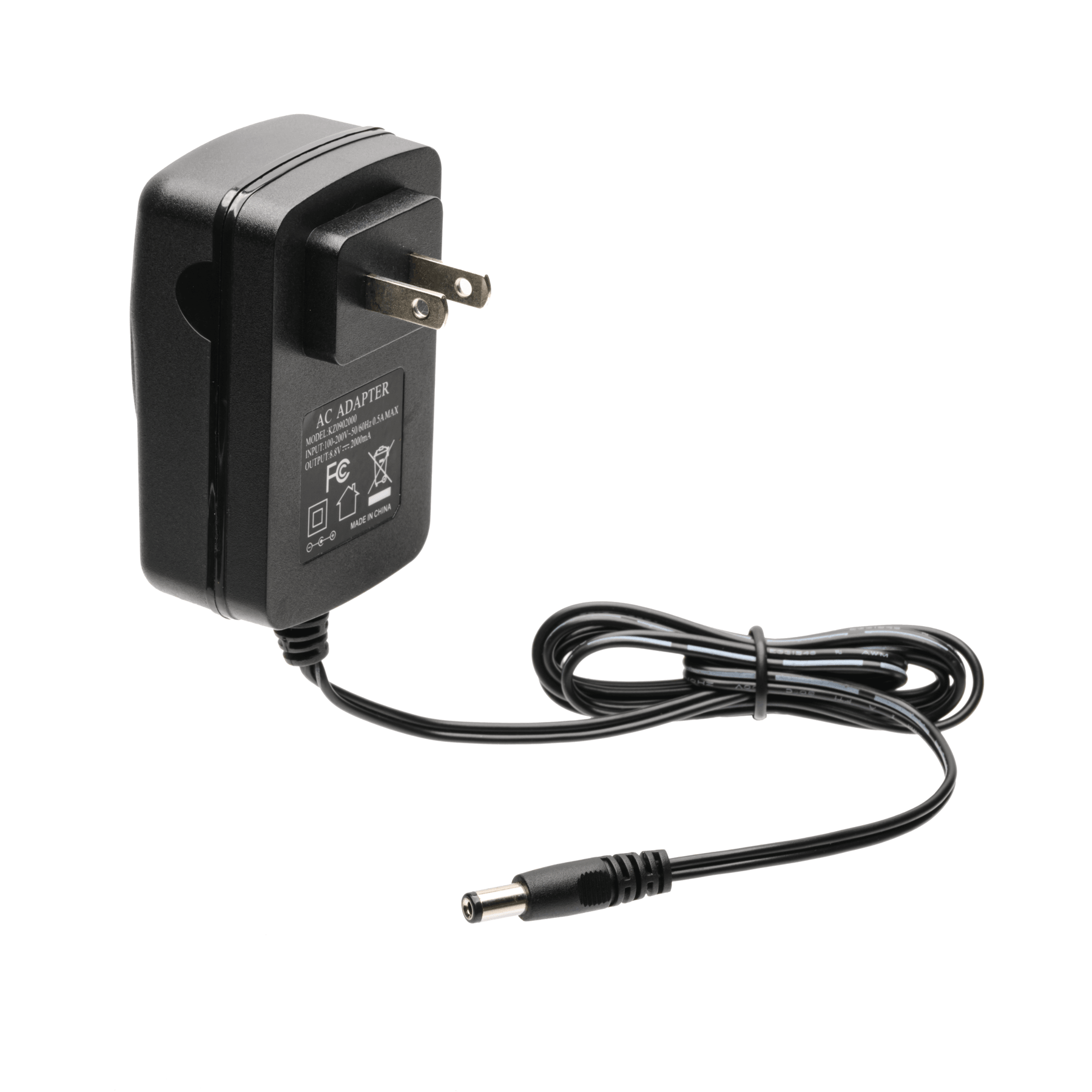 Powertac X10K black AC wall charger adapter with power cord for USA use.