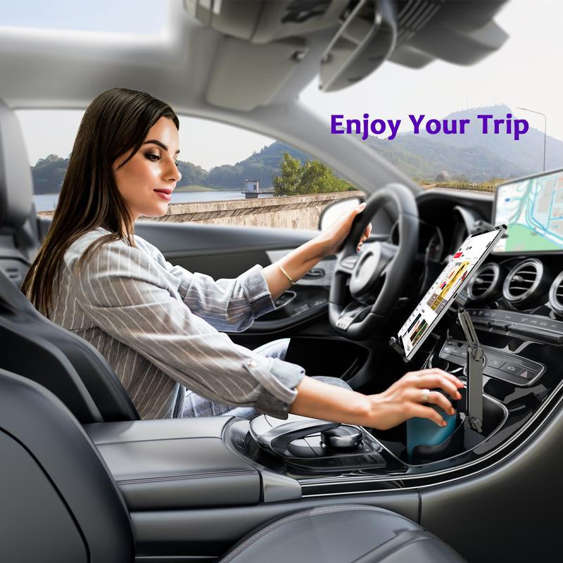 Cup Holder Tablet Mount for Ipad: Car Cup Holder Tablet Stand with Adjustable Arm for Truck Compatible with Ipad Pro Air Mini | Galaxy Tab | Kindle Fire HD or Other 4.7-12.9" Devices