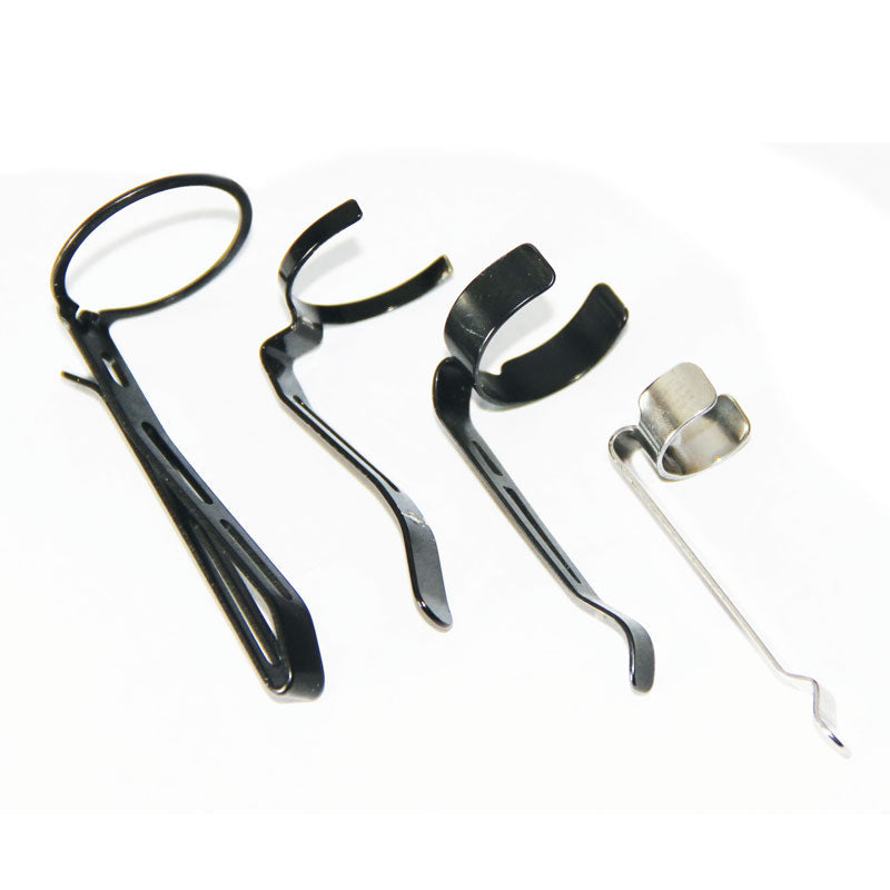 Replacement clips for M5 and M6 models, featuring durable metal construction in black finish. Powertac brand.