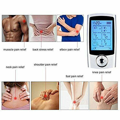 Portable TENS Unit Muscle Stimulator - 16 Modes Travel Case