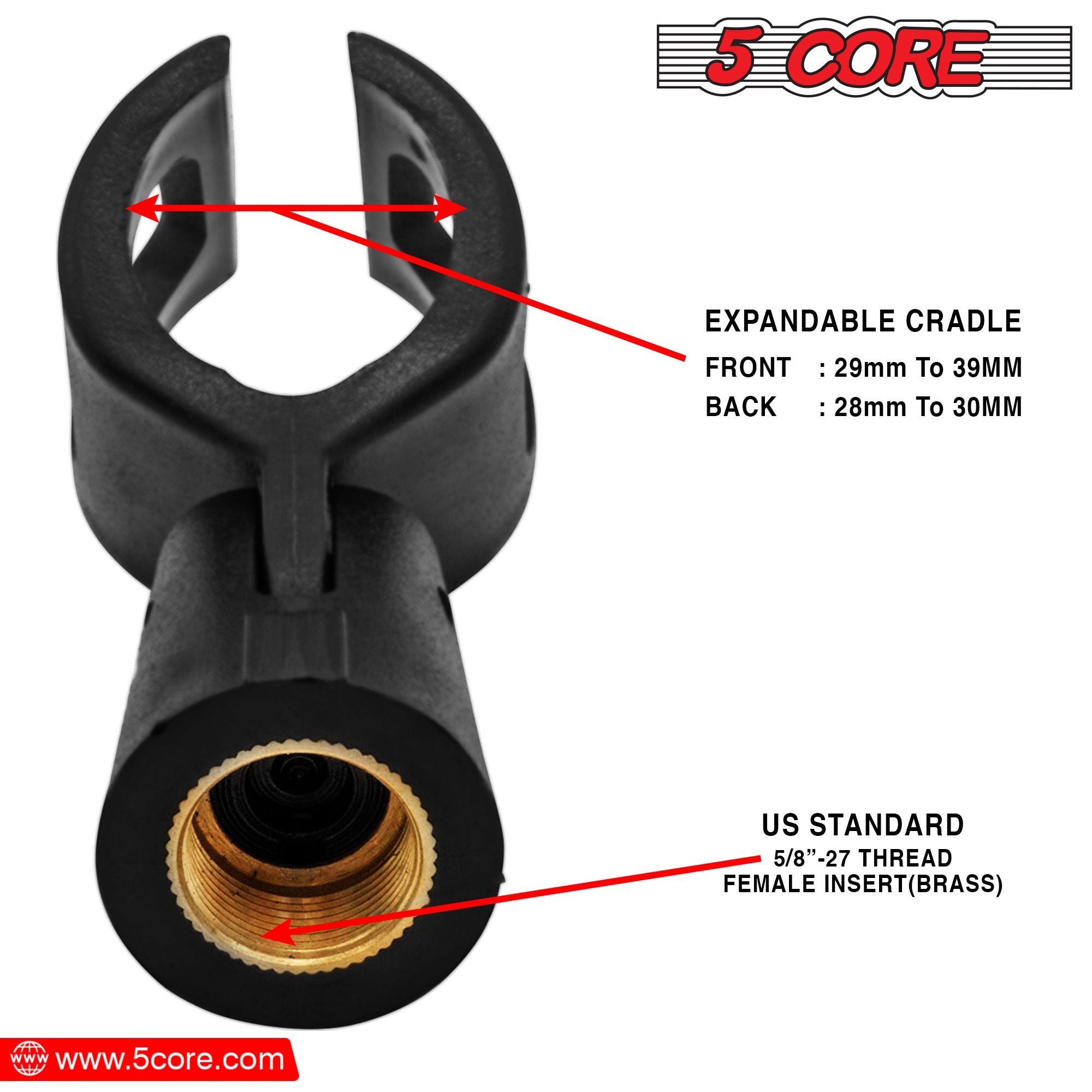 5 clip mic lõi cho đứng 6 mảnh micrô clip clip có thể điều chỉnh với bộ chuyển đổi nữ 5/8 "nam đến 3/8" phù hợp với micro cầm tay, MC-01 6 pc