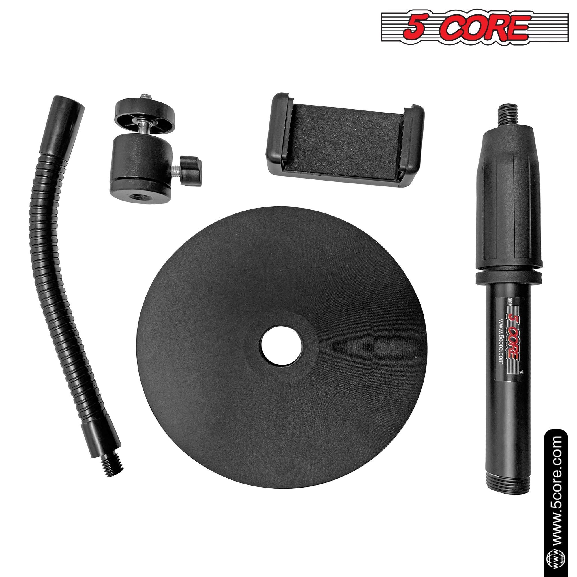 5 Core Gooseneck Điện thoại giữ giá cho bàn bàn tay linh hoạt với đế tròn chống trượt, điện thoại di động gắn kẹp tương thích với tất cả các điện thoại thông minh RBS mob