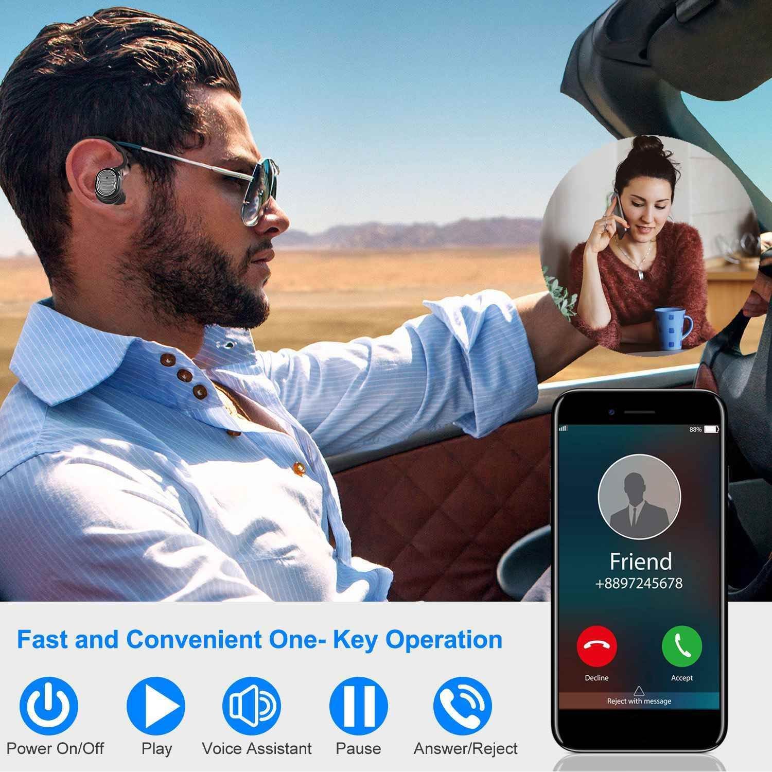 TWS Wireless 5.0 Earbuds IPX4 Touch In-Ear Stereo Earphone Noise Canceling Earpieces 32.8 ft Transmission Range