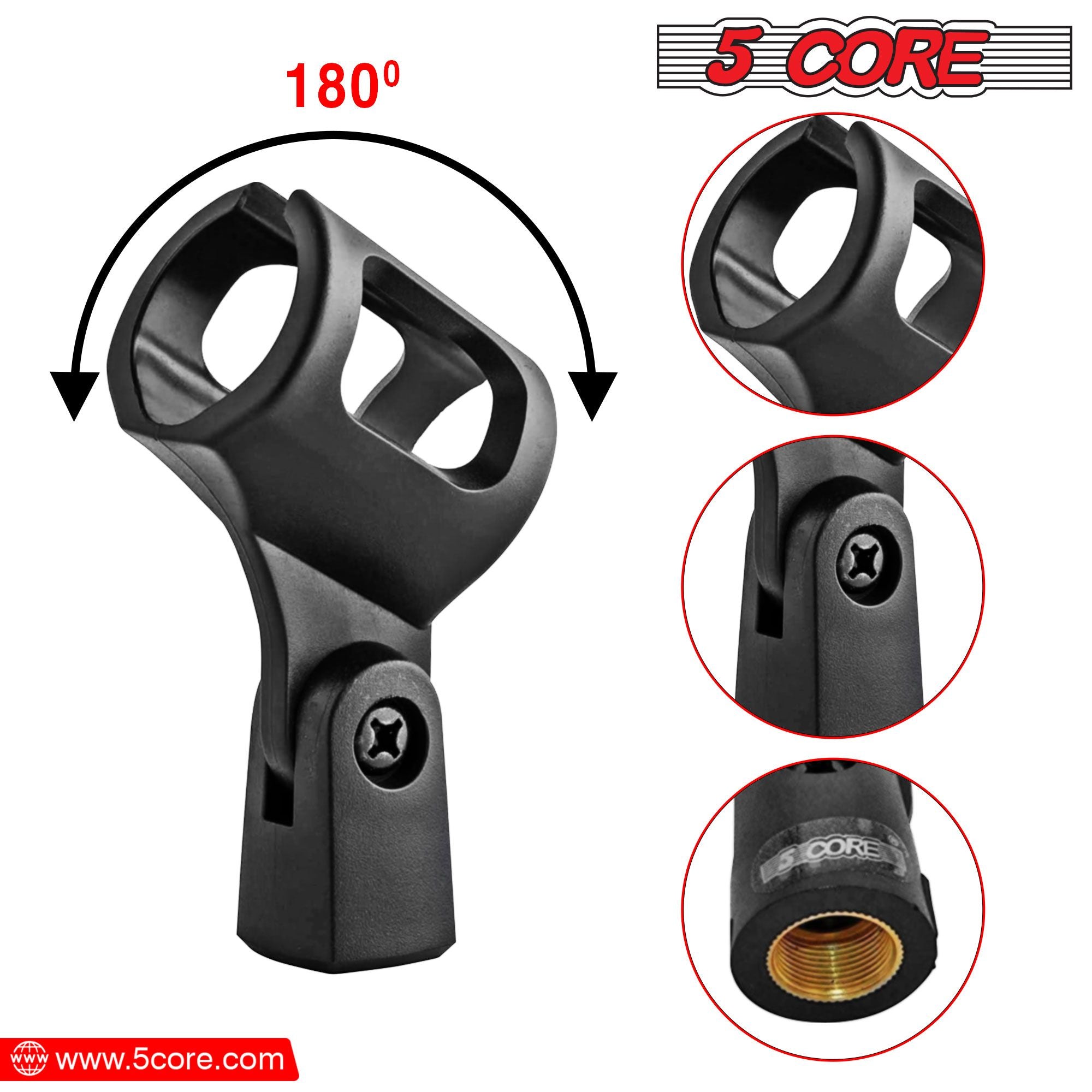 5 clip mic lõi cho đứng 6 mảnh micrô clip clip có thể điều chỉnh với bộ chuyển đổi nữ 5/8 "nam đến 3/8" phù hợp với micro cầm tay, MC-01 6 pc