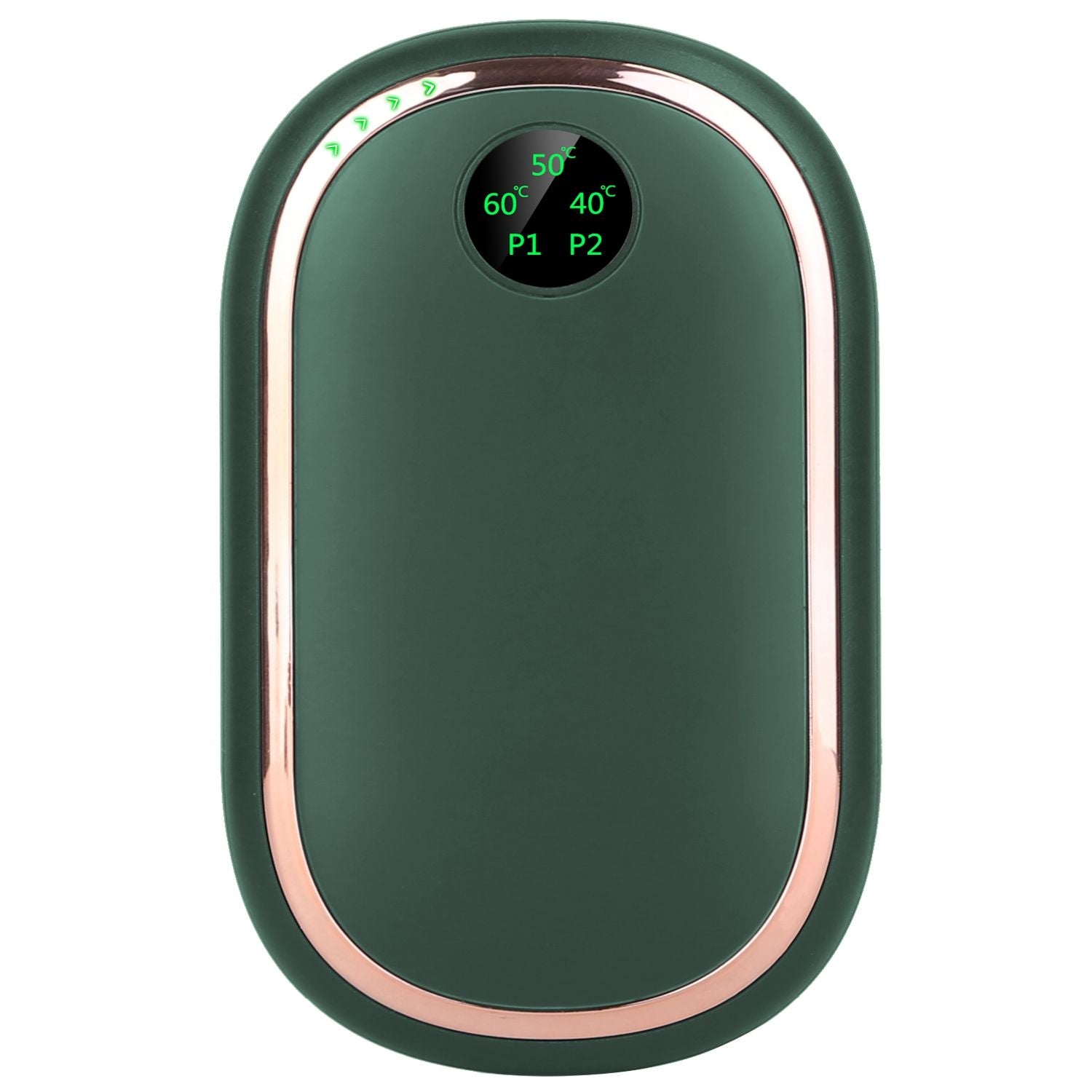 Calentador eléctrico de mano de mano de mano recargable a mano portátil de bolsillo reutilizable Banco de energía calentador con pantalla digital luz puesta de sol 3 niveles calefacción de doble cara