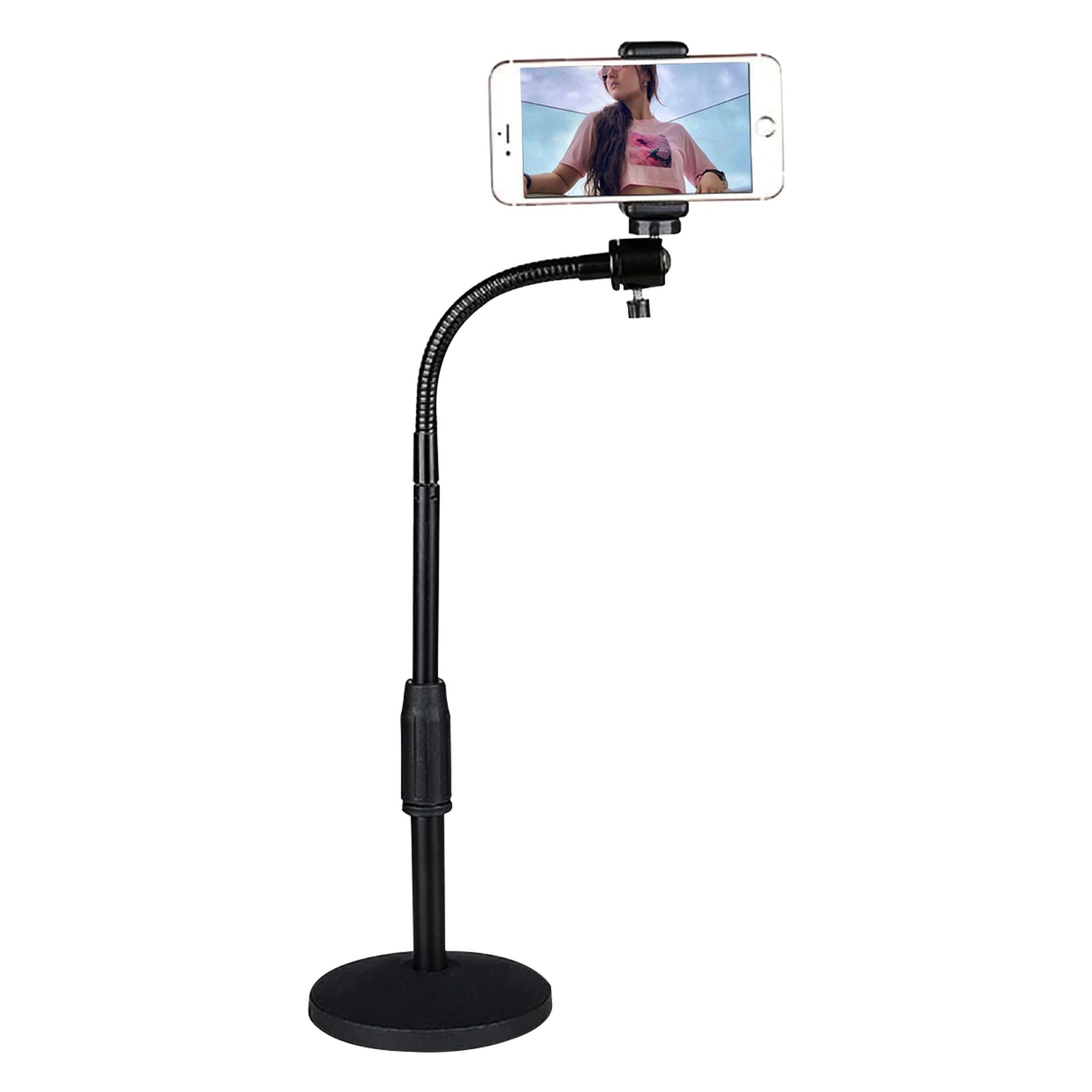 5 Core Gooseneck Điện thoại giữ giá cho bàn bàn tay linh hoạt với đế tròn chống trượt, điện thoại di động gắn kẹp tương thích với tất cả các điện thoại thông minh RBS mob