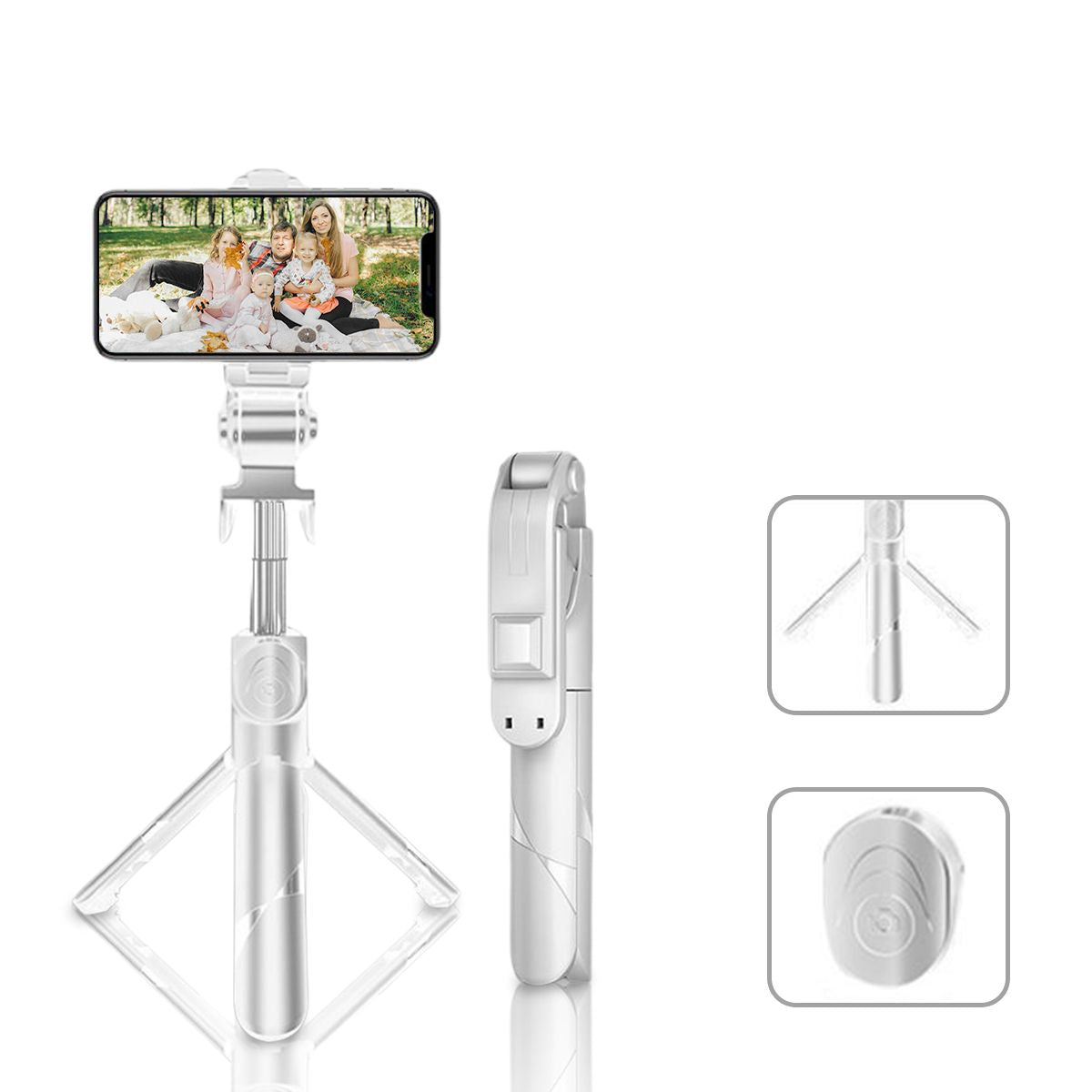 Trípode selfie retráctil alto con control remoto