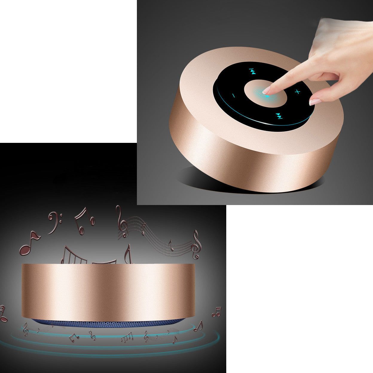 Metallic Bluetooth Speaker MP3 Player - Gold Silver NFC 10Hr Battery