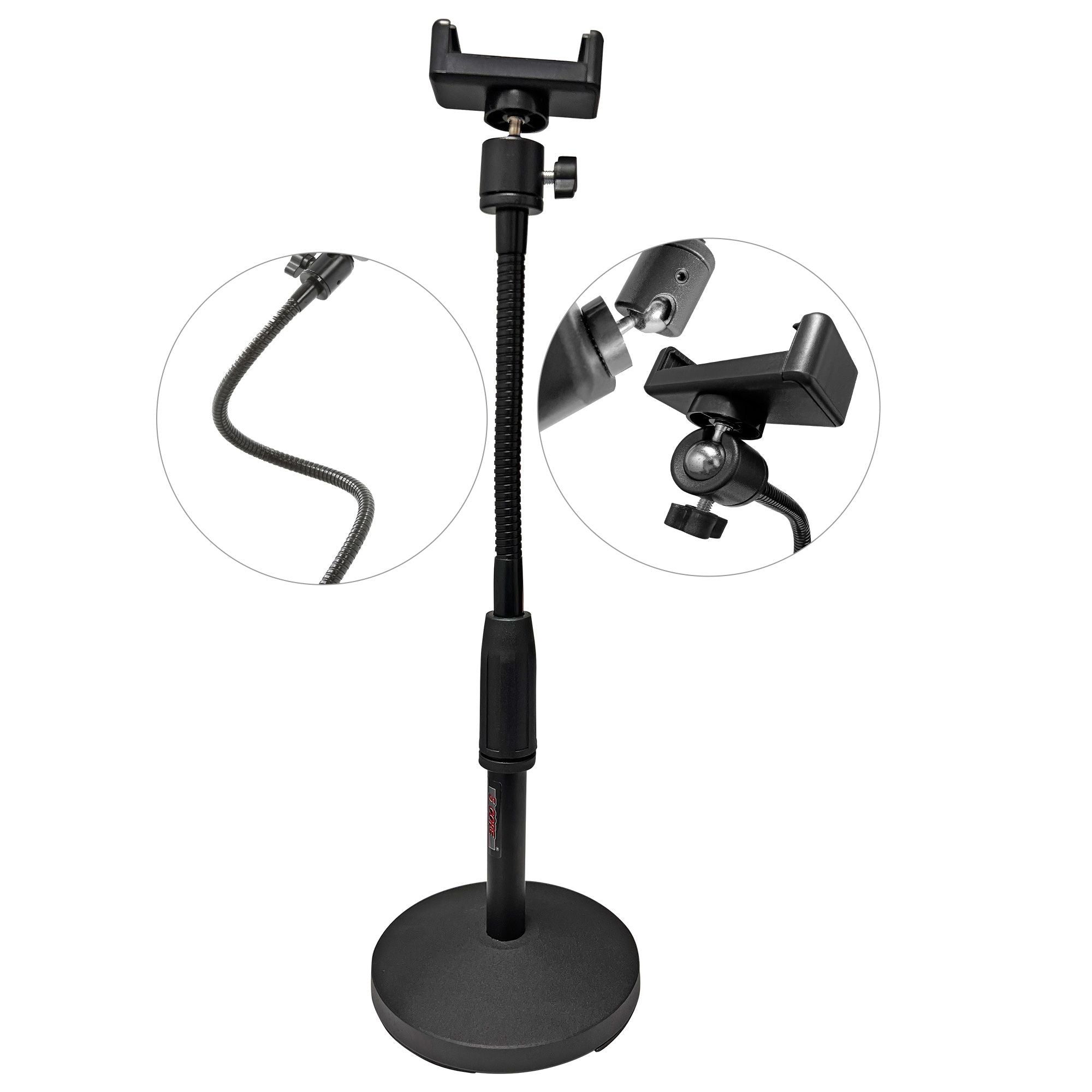 5 Core Gooseneck Điện thoại giữ giá cho bàn bàn tay linh hoạt với đế tròn chống trượt, điện thoại di động gắn kẹp tương thích với tất cả các điện thoại thông minh RBS mob