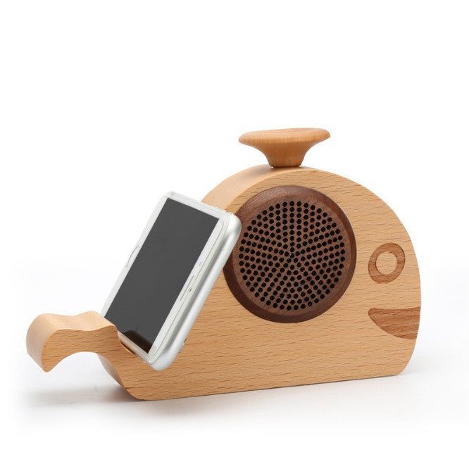 WOODSY GOODSY Wooden 2-in-1 Bluetooth Speaker Phone Stand