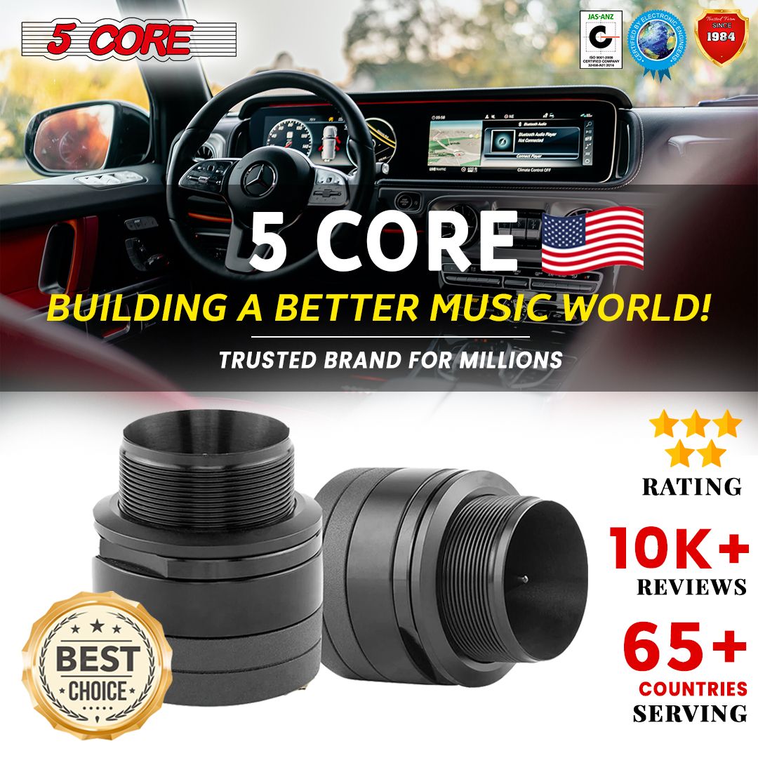 5 Core Super Tweeter • 1 "200W MAX 4 OHM NEODYMIUM Magnet • Titanium Bullet Speaker Horn • Frekuensi Tinggi • Bingkai Aluminium Tugas Berat- TW ND 01 1PC