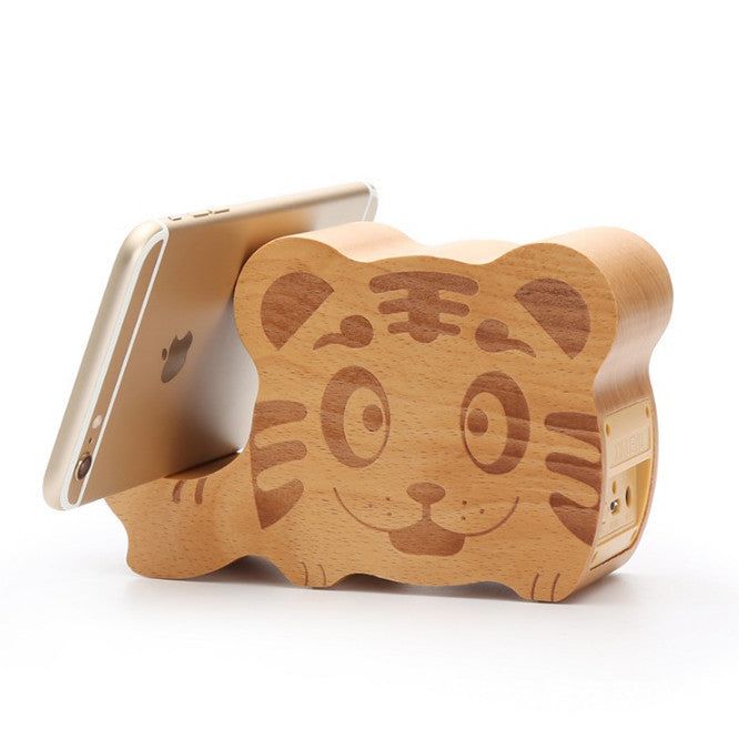 WOODSY GOODSY Wooden 2-in-1 Bluetooth Speaker Phone Stand