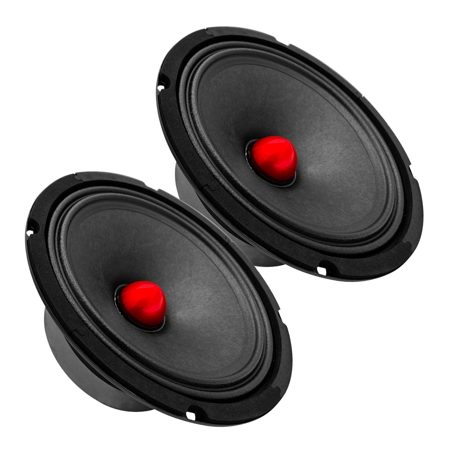 5 CORE 8 Inch Mid Range Bullet Pro Audio Car Speaker Red Aluminium Bullet Loudspeaker 500W Max 8 Ohms - Premium Quality Audio Door Speakers for Car or Truck Stereo Sound System MR 8 BLT 8oHM