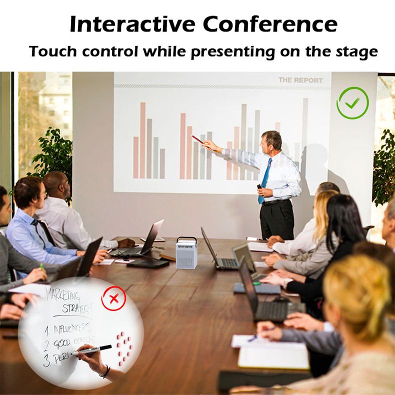FMUSER Y2 4K Portable Interactive Projector Android 9.0 HDMI WiFi