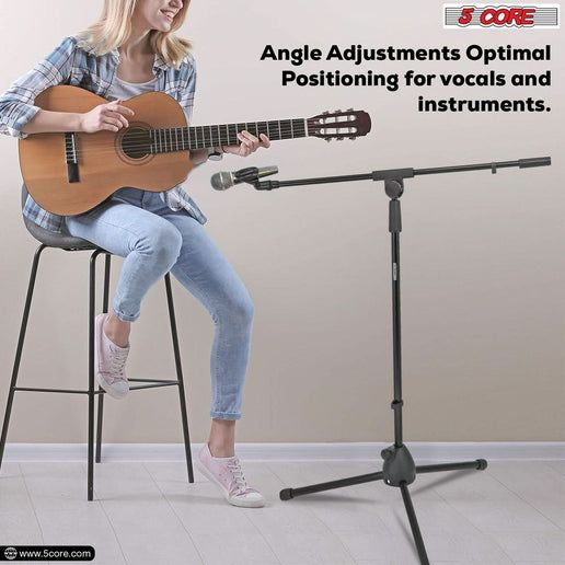 5 Core Chân máy Mic Stand Sàn điều chỉnh 18 đến 72 inch Sturdy Boom ARM Người giữ micro đứng ở Pedestal Para Microfono để hát MS 080