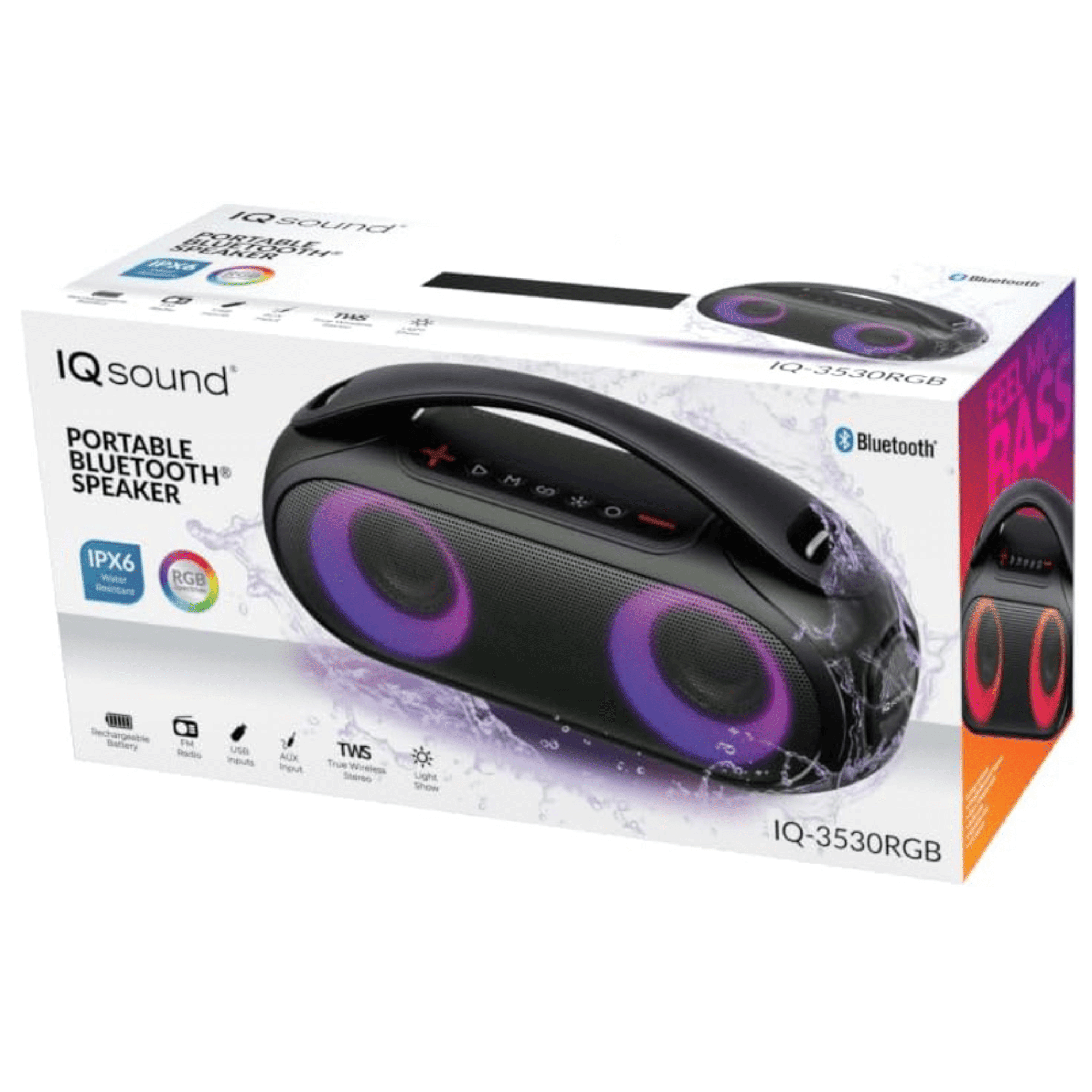 IQ Sound 40W Portable Bluetooth Speaker IPX6 Water-Resistant RGB