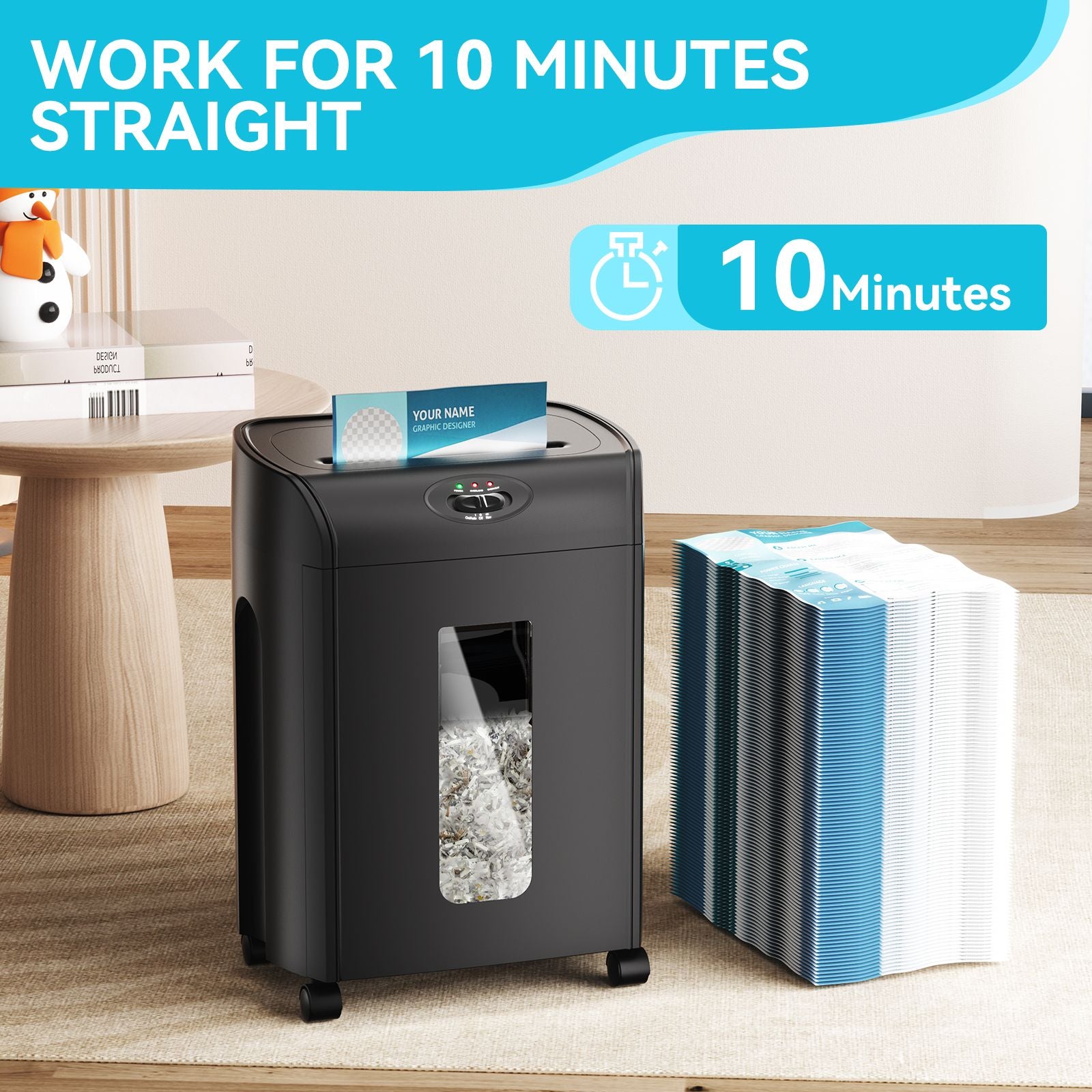 Máy hủy giấy cắt giấy chéo 15 tờ, 4,76 gallon giấy nặng/cd/card siêu