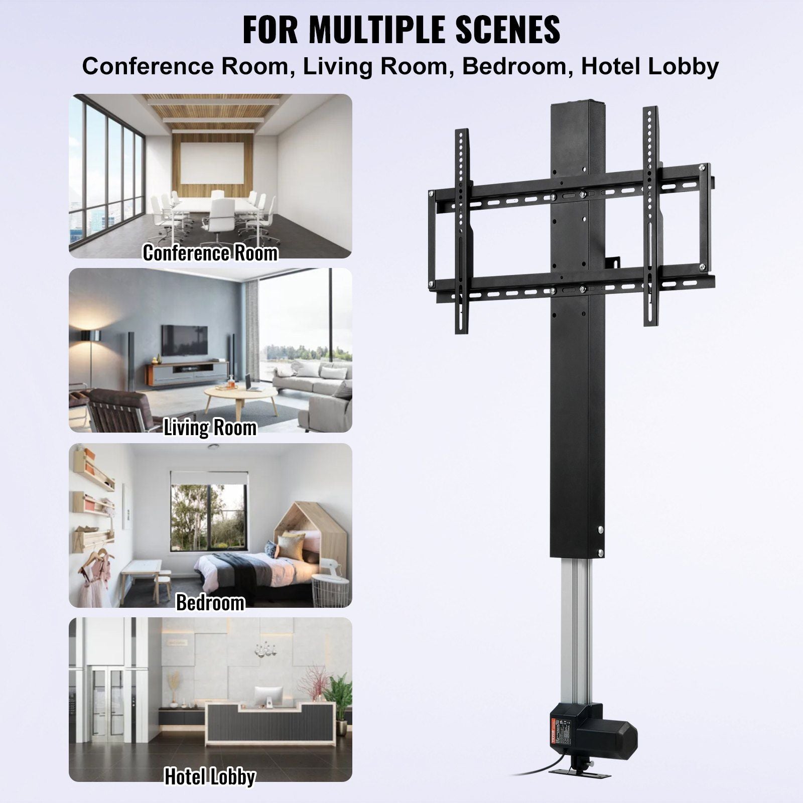 VEVOR Motorized TV Lift Stroke Length 31 Inches Motorized TV Mount Fit for Max.60 Inch TV Lift with Remote Control Height Adjustable 42-73 Inch,Load Capacity 132 Lbs