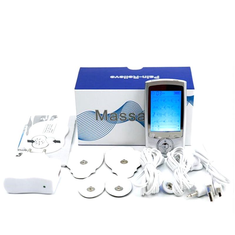 Portable TENS Unit Muscle Stimulator - 16 Modes Travel Case