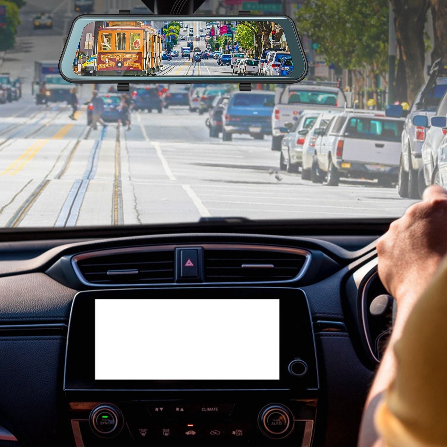 FHD 1080P CAR DVR DASH KAMERA 9.66in Perekam Mengemudi Kendaraan W/ G Sensor Parkir Pemantauan Rekaman Seamless