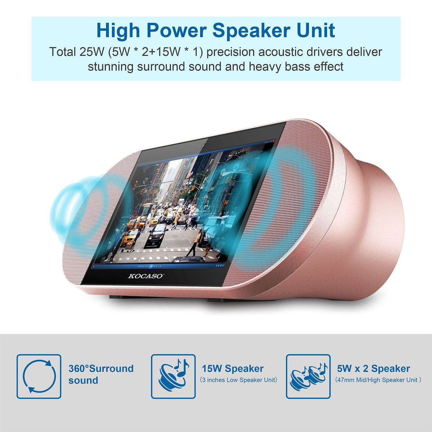 7" Android Tablet with 25W Wireless Speaker Quad Core 1GB RAM