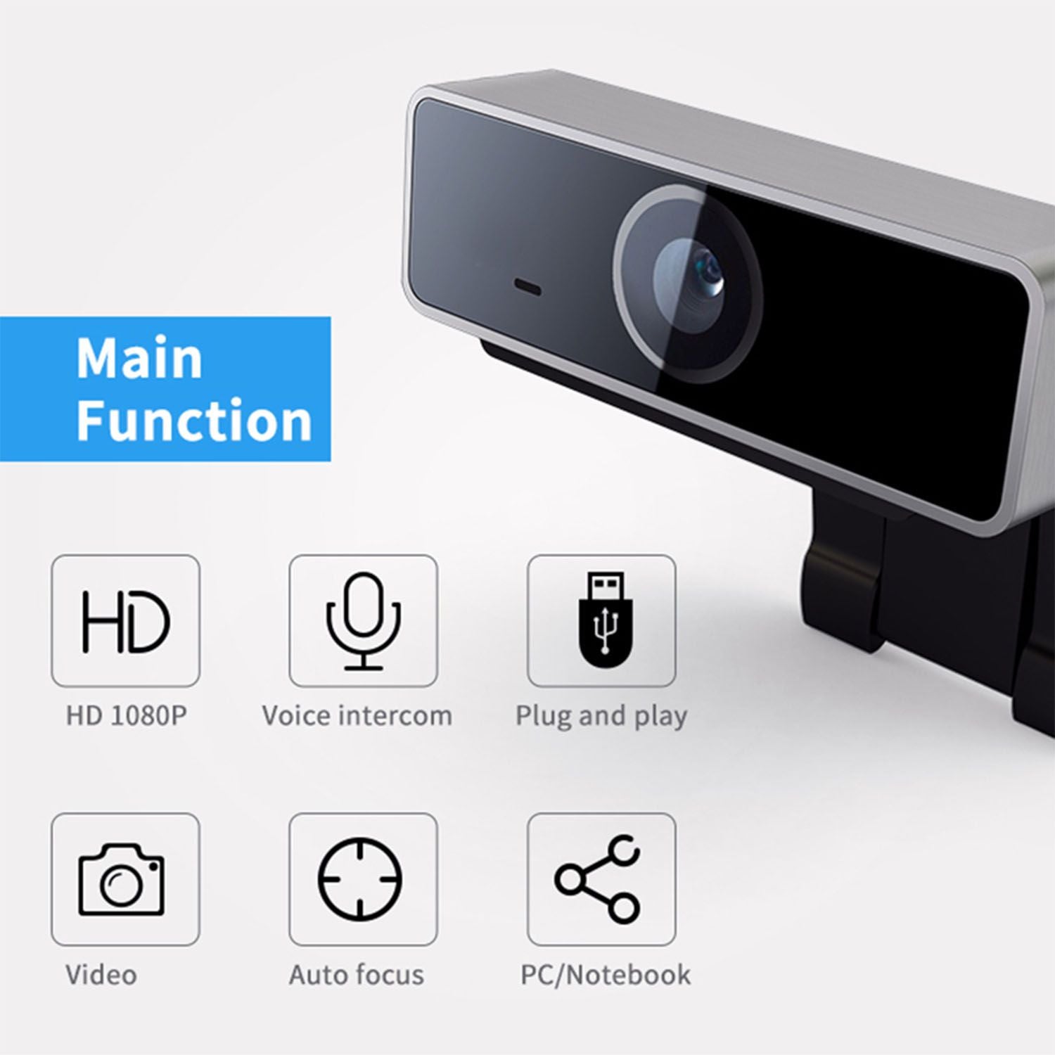 FHD 1080p Webcam USB PC Komputer Webcam Auto Focus dengan Mikrofon 60 Deregreen Laptop Laptop Webcam Langsung Webcam Streaming