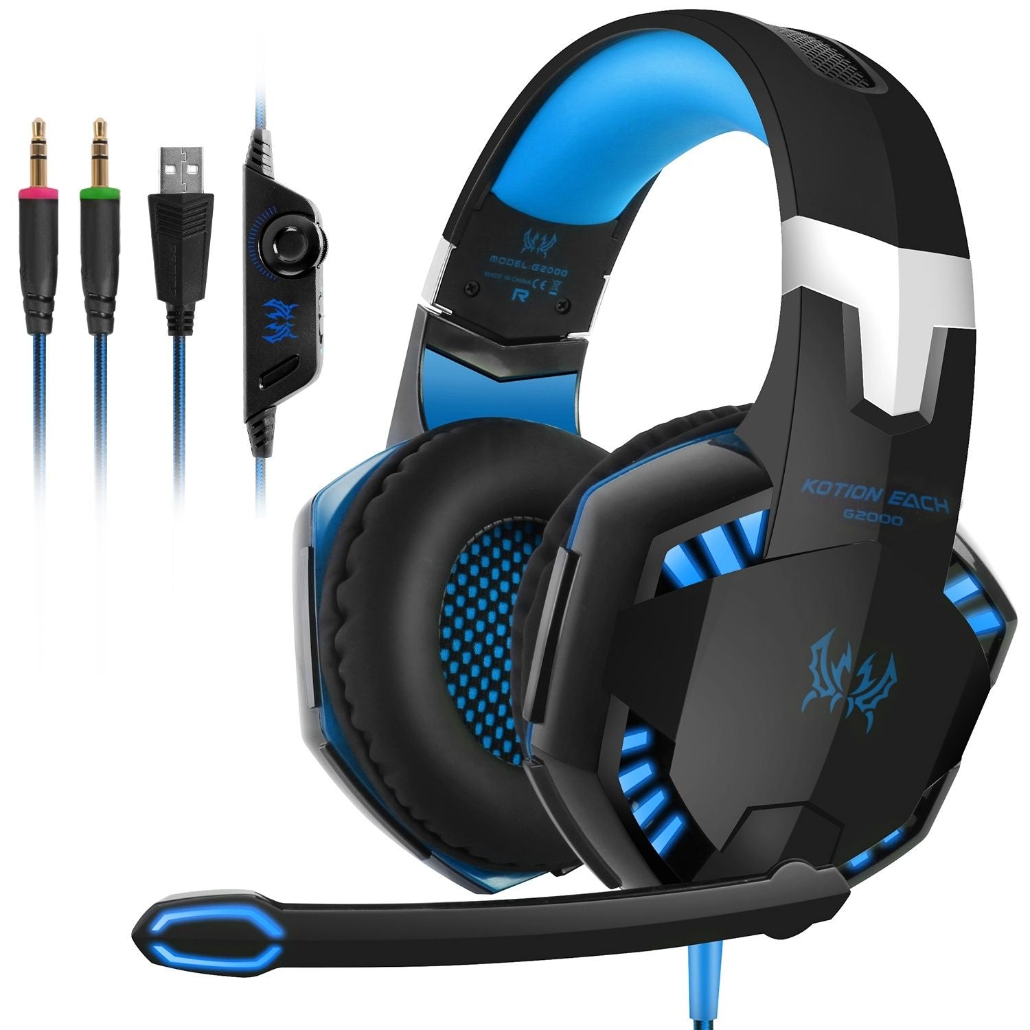 Gaming Headset 50mm Stereo Over Ear - PS4 Xbox Switch PC LED