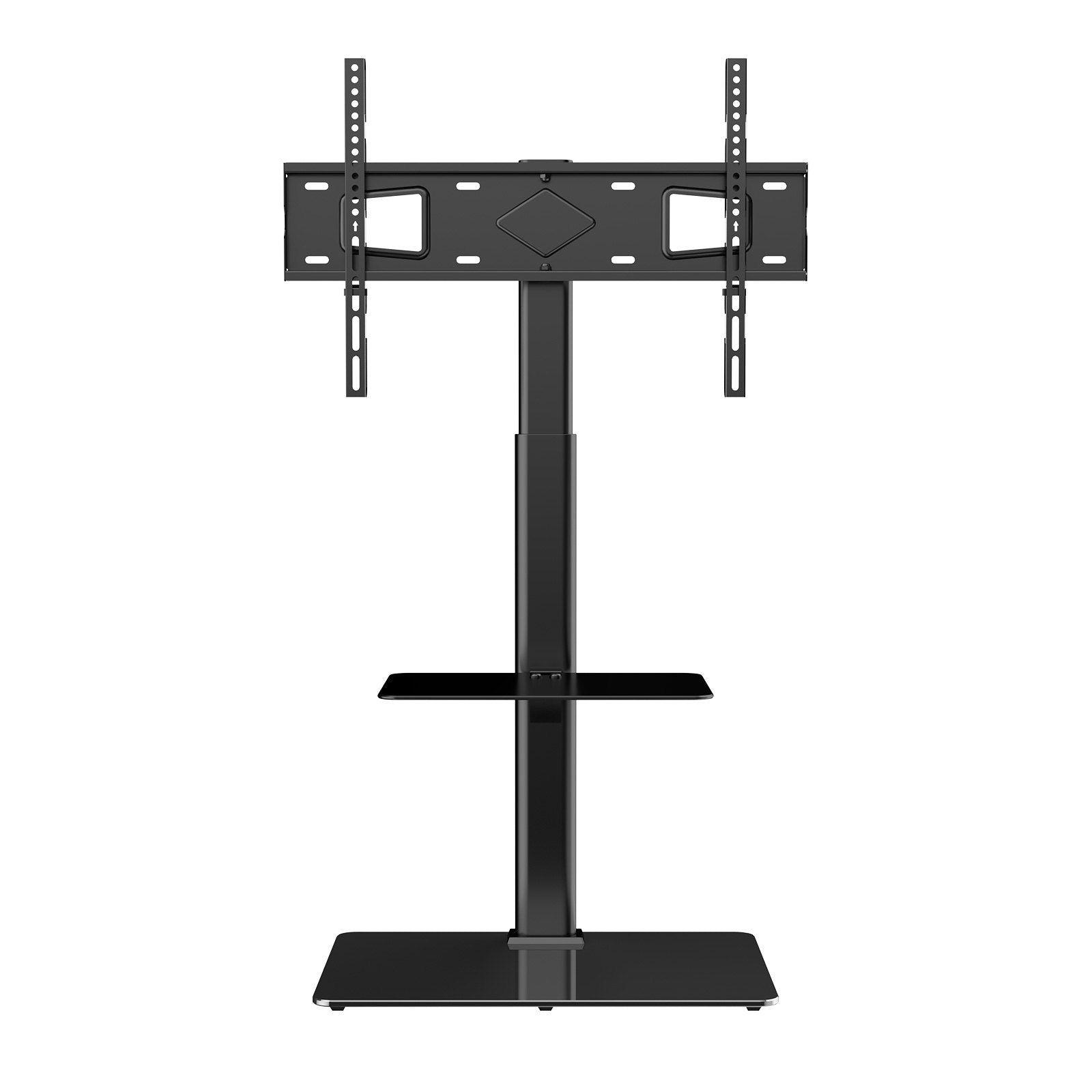 VEVOR TV Stand Mount, Swivel Tall TV Stand for 32 to 65 inch TVs, Height Adjustable Portable Floor TV Stand with Tempered Glass Base for Bedroom, Living Room
